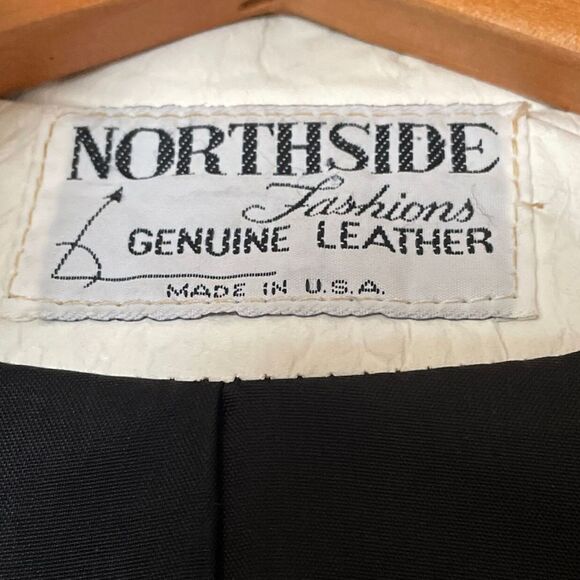 Vintage Northside Fashions Leather and Suede Jacket Small 80s Black & White EUC - Picture 3 of 10